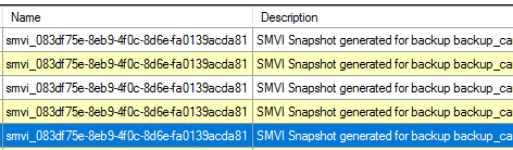 Snapshots in RVTools